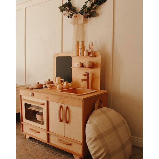 Children's Play Kitchen, Kids Room Furniture, Nursery Decor, Handcrafted Wooden Play Kitchen, Montessori Kitchen