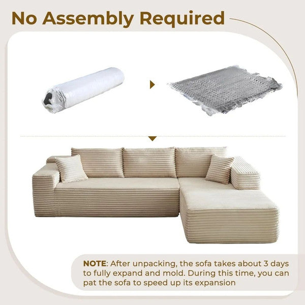 Modular Sectional Sofa Couch, Comfy Upholstered Cloud Couch for Living Room & Modern Minimalist Design