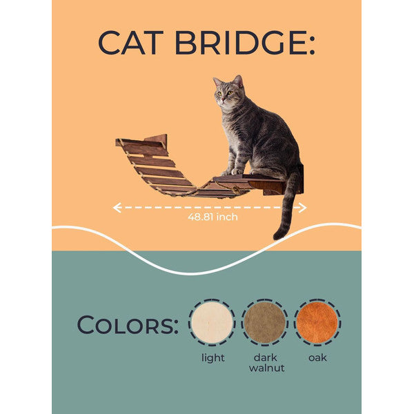 Cat Bridge, Wall Mounted Cat Furniture, Cat Furniture Wall Bridge, Cat Ladder, Kitten Bridge, Cat Climbing Wall,