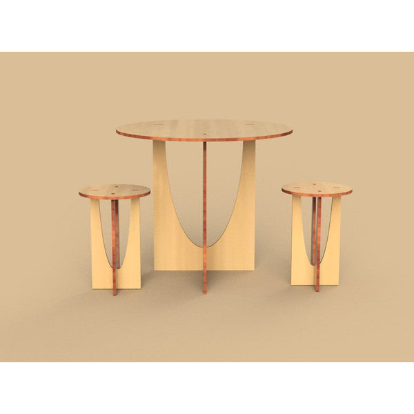 Dollhouse Buffet Set - Table and Chair - Digital Laser Cut Files, SVG for laser cutting, 1/6 scale furniture