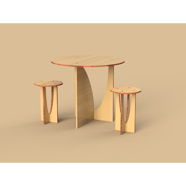 Dollhouse Buffet Set - Table and Chair - Digital Laser Cut Files, SVG for laser cutting, 1/6 scale furniture