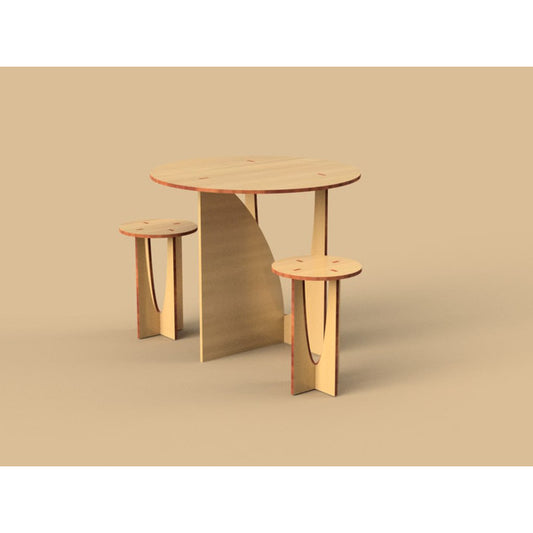 Dollhouse Buffet Set - Table and Chair - Digital Laser Cut Files, SVG for laser cutting, 1/6 scale furniture