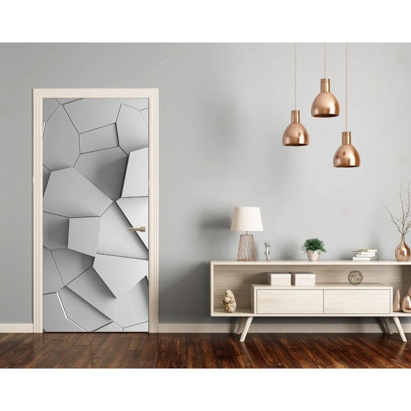 Modern Door Sticker 3D Door Painting Door Decor Peel and Stick Door Art Wallpaper Door Furniture