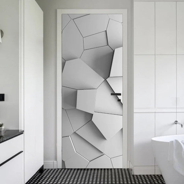 Modern Door Sticker 3D Door Painting Door Decor Peel and Stick Door Art Wallpaper Door Furniture