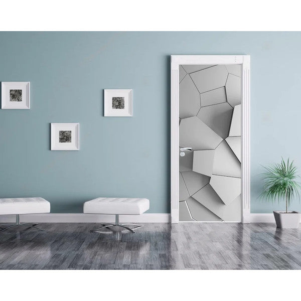 Modern Door Sticker 3D Door Painting Door Decor Peel and Stick Door Art Wallpaper Door Furniture