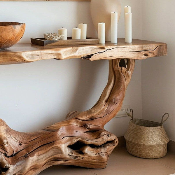 Narrow Console Table Solid Wood Console Table Live Edge Side Table Farmhouse Table Rustic Home Decor