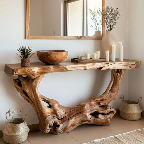Narrow Console Table Solid Wood Console Table Live Edge Side Table Farmhouse Table Rustic Home Decor