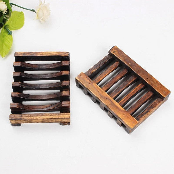Natural Bamboo Soap Dish, Eco-Friendly Wooden Soap Holder for Bathroom