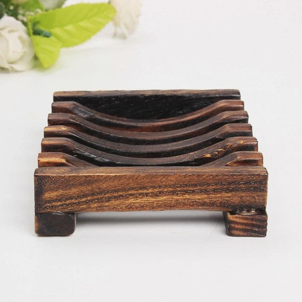 Natural Bamboo Soap Dish, Eco-Friendly Wooden Soap Holder for Bathroom