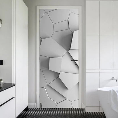 Modern Door Sticker 3D Door Painting Door Decor Peel and Stick Door Art Wallpaper Door Furniture