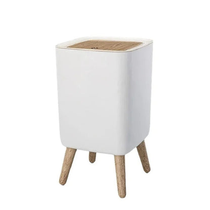 Modern Trash Can with Lid , Press Dustbin for Living Room, Bathroom, Kitchen